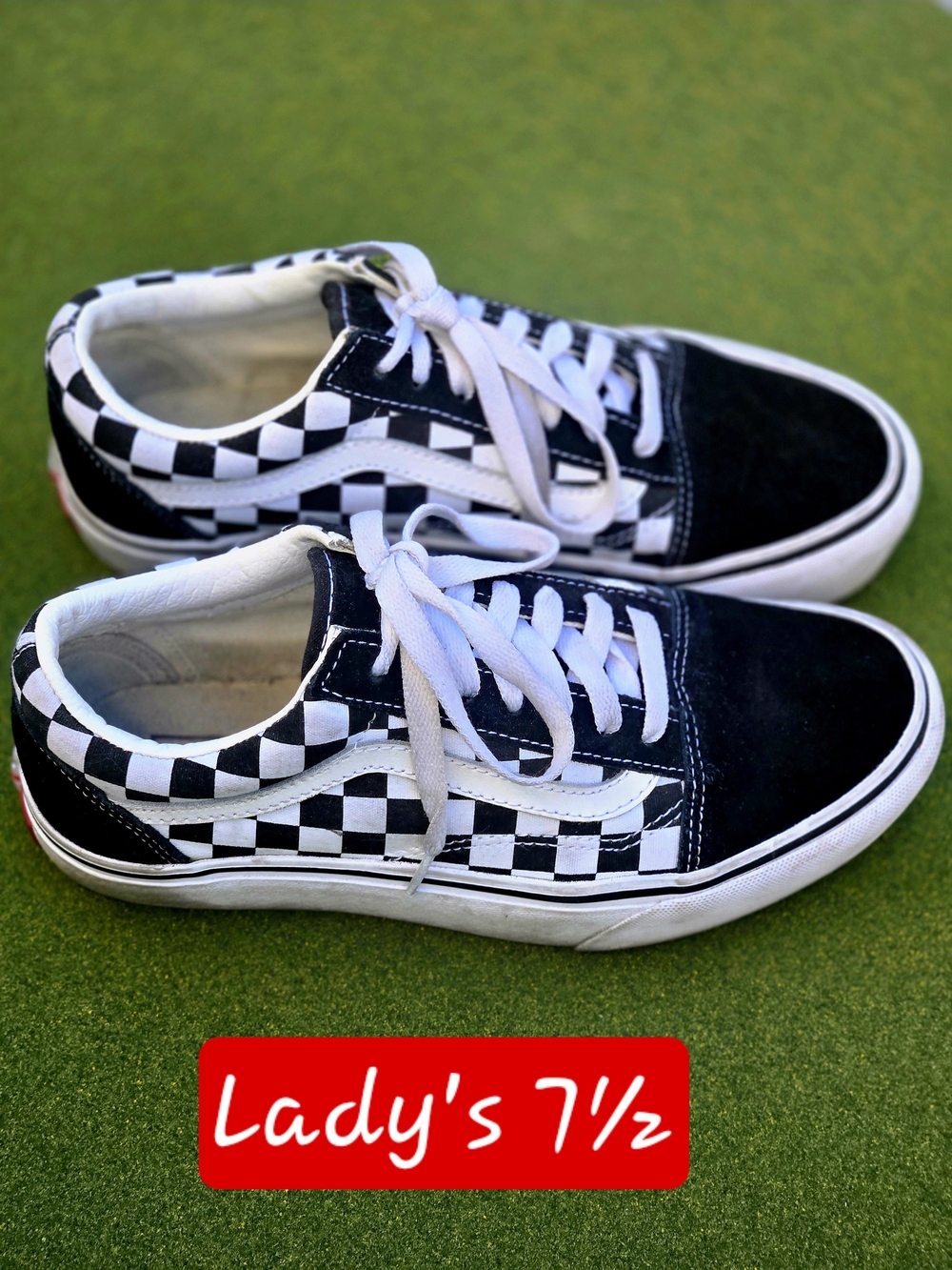 Vans Women's 7½ Checkerboard Old Skool Platform Sole Skater Girl Y2K Casual GUC